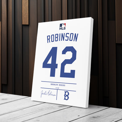 Jackie Robinson Dodgers Jersey Canvas Print | Wall Art Decor