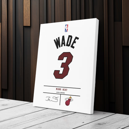 Dwyane Wade Heat Jersey Canvas Print | Wall Art Decor