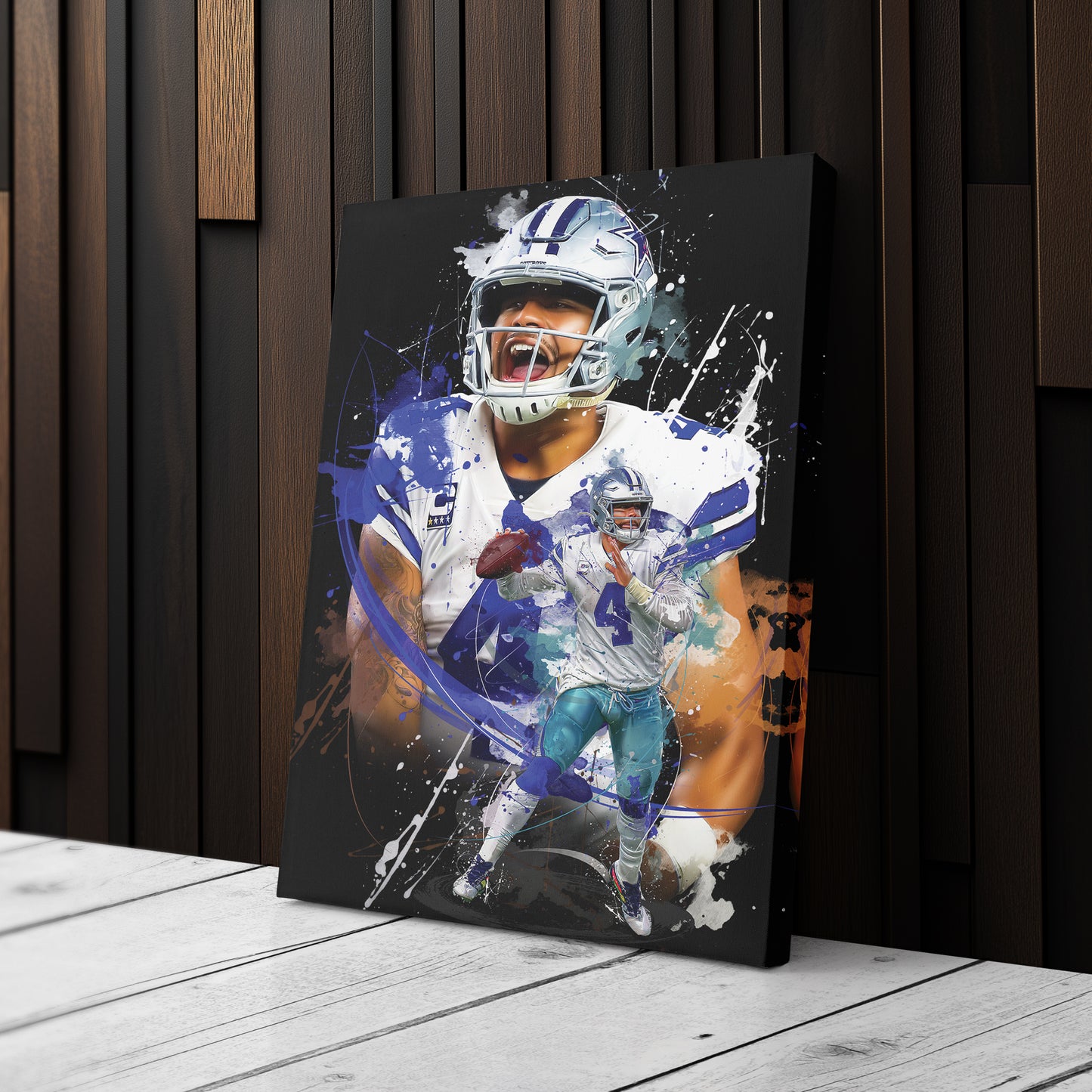 Dak Prescott Cowboys Canvas Print | Dallas Football Wall Art