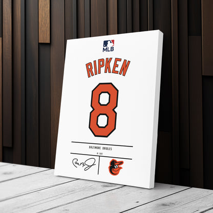 Cal Ripken Baltimore Orioles Jersey Canvas Wall Art