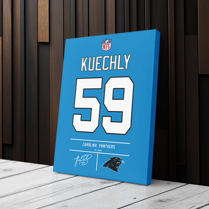 Luke Kuechly Panthers Jersey Canvas Print | Wall Art Decor