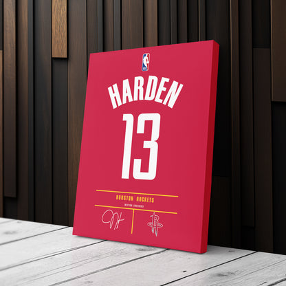 James Harden Houston Rockets Jersey Canvas Wall Art