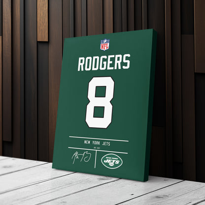 Aaron Rodgers Jets Jersey Canvas Print | Wall Art Decor