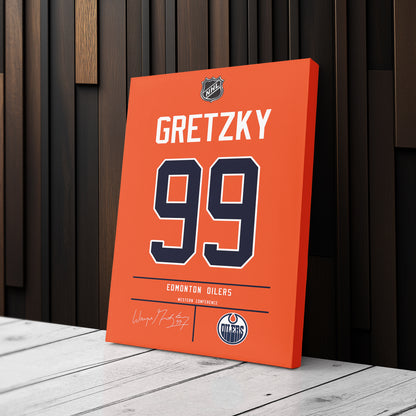 Wayne Gretzky Oilers Jersey Canvas Print | Wall Art Decor