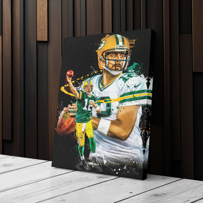 Aaron Rodgers Packers Canvas Print | Green Bay Football Wall Art