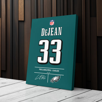 Cooper DeJean Eagles Jersey Canvas Print | Wall Art Decor