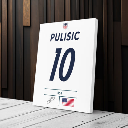 Christian Pulisic USA Jersey Canvas Wall Art
