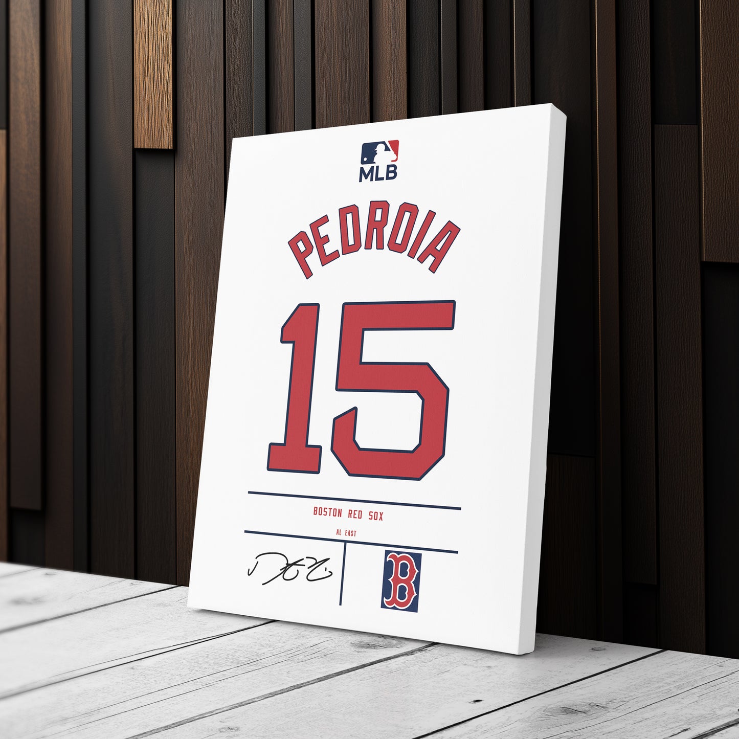 Dustin Pedroia Boston Red Sox Jersey Canvas Wall Art