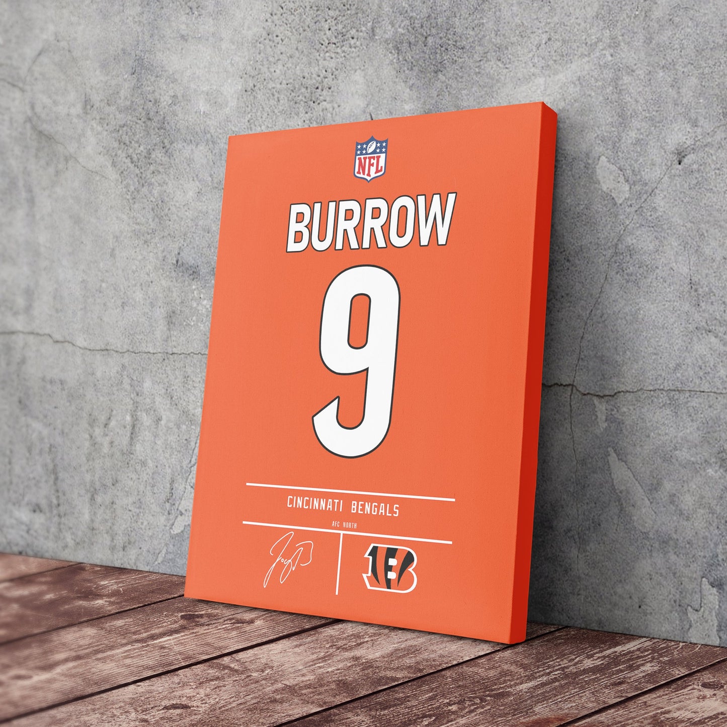 Joe Burrow Bengals Jersey Canvas Print | Wall Art Decor