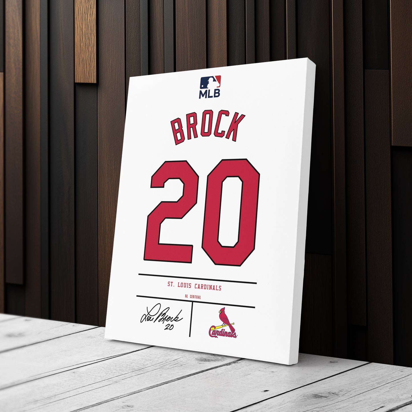 Lou Brock  St. Louis Cardinals Jersey Canvas Wall Art