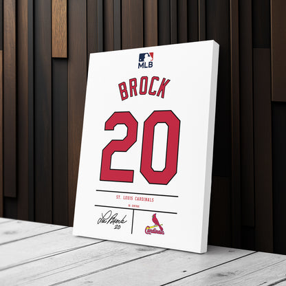Lou Brock  St. Louis Cardinals Jersey Canvas Wall Art