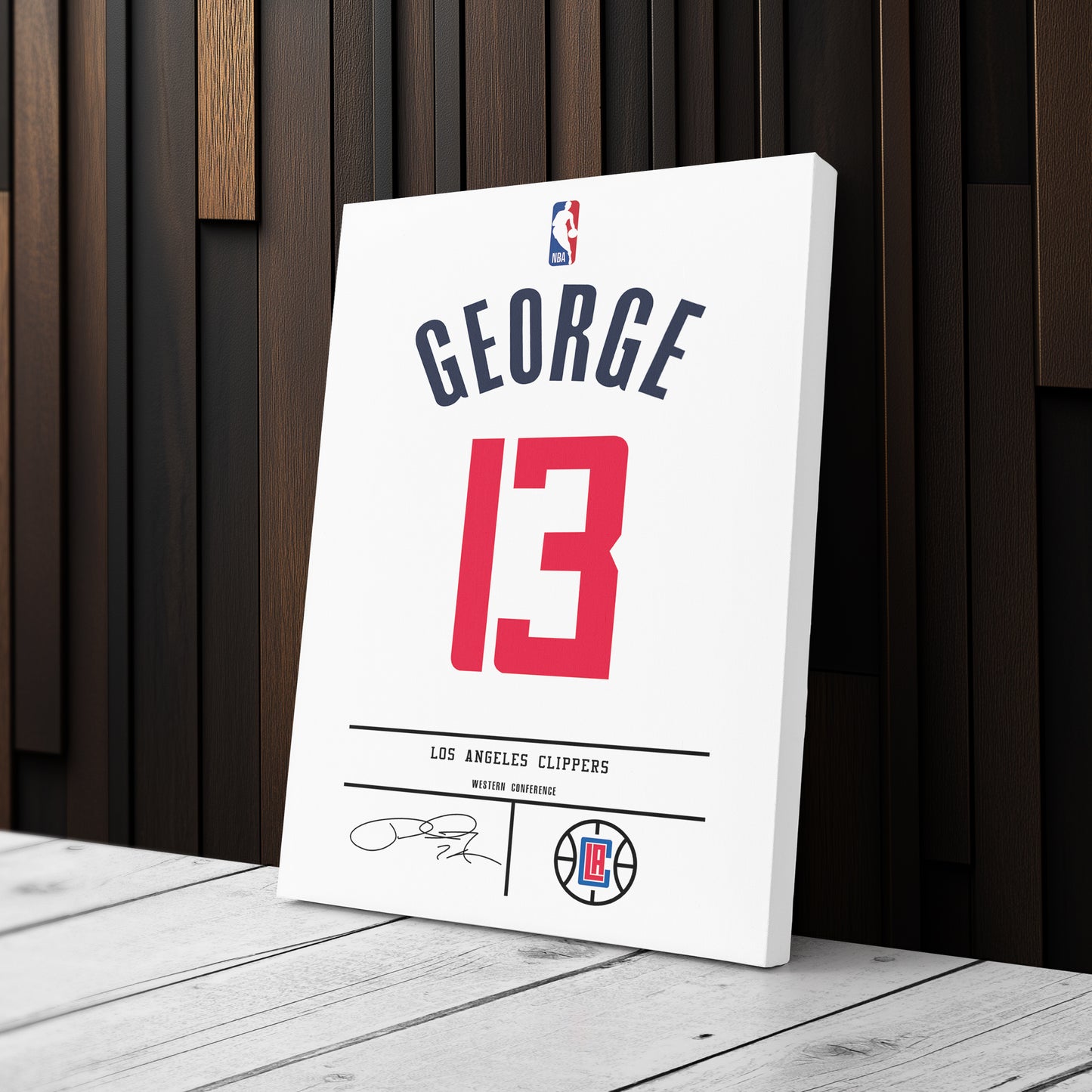 Paul George Clippers Jersey Canvas Print | Wall Art Decor