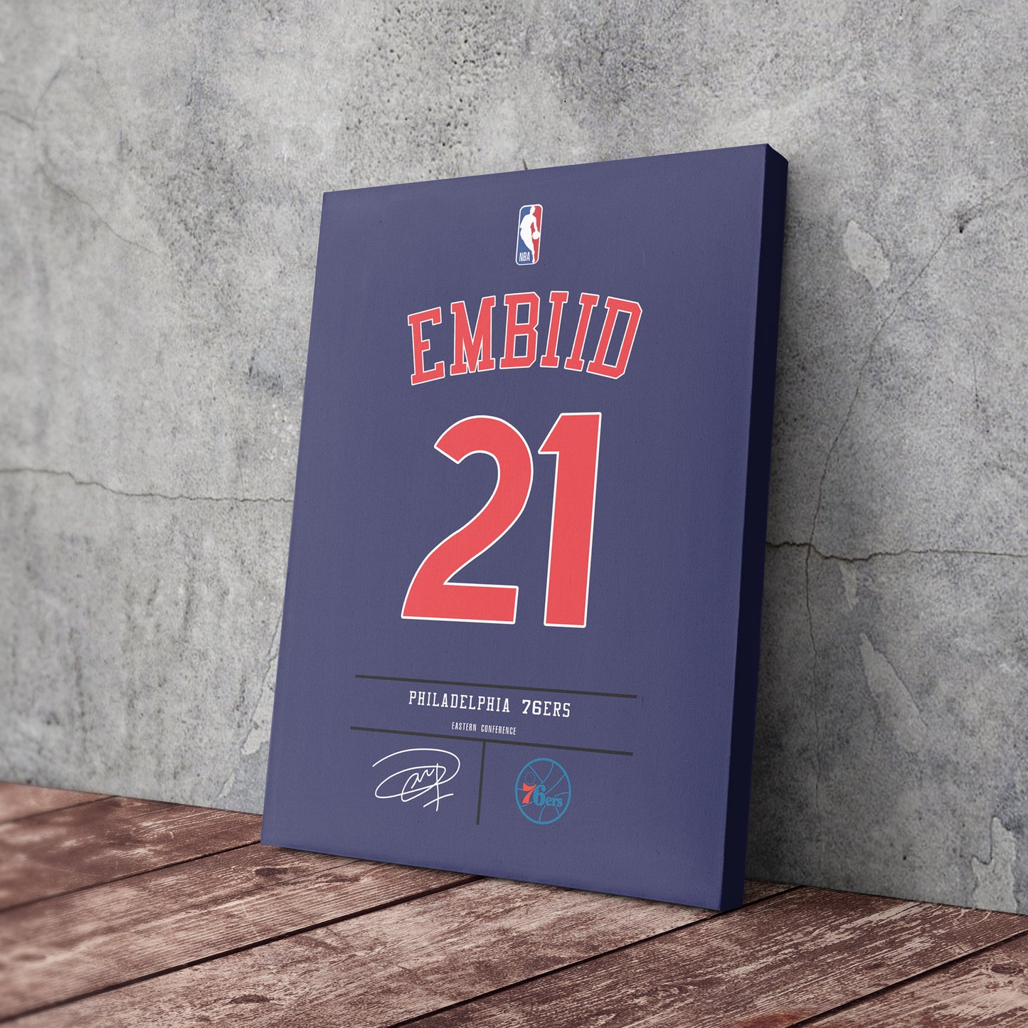 Joel Embiid 76ers Jersey Canvas Print | Wall Art Decor