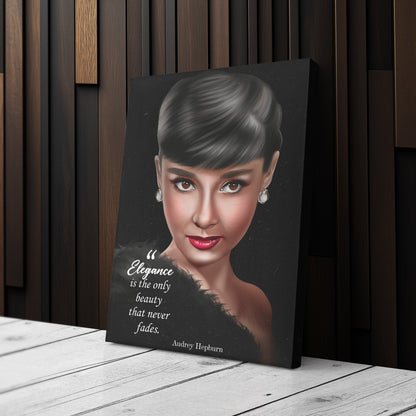 Audrey Hepburn Elegance Quote Canvas Print | Timeless Wall Art