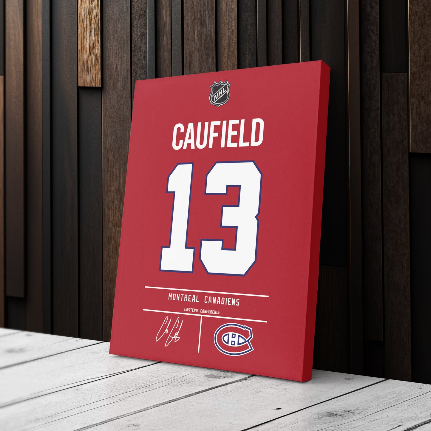 Cole Caufield Montreal Canadiens Jersey Canvas Wall Art