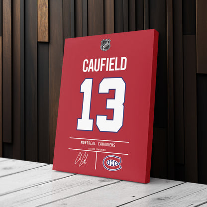 Cole Caufield Montreal Canadiens Jersey Canvas Wall Art