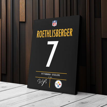 Ben Roethlisberger Steelers Jersey Canvas Print | Wall Art Decor