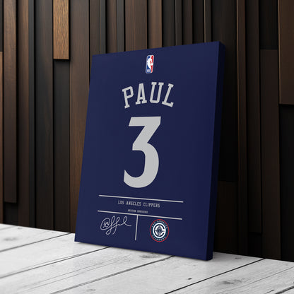 Chris Paul  Los Angeles Clippers Jersey Canvas Wall Art