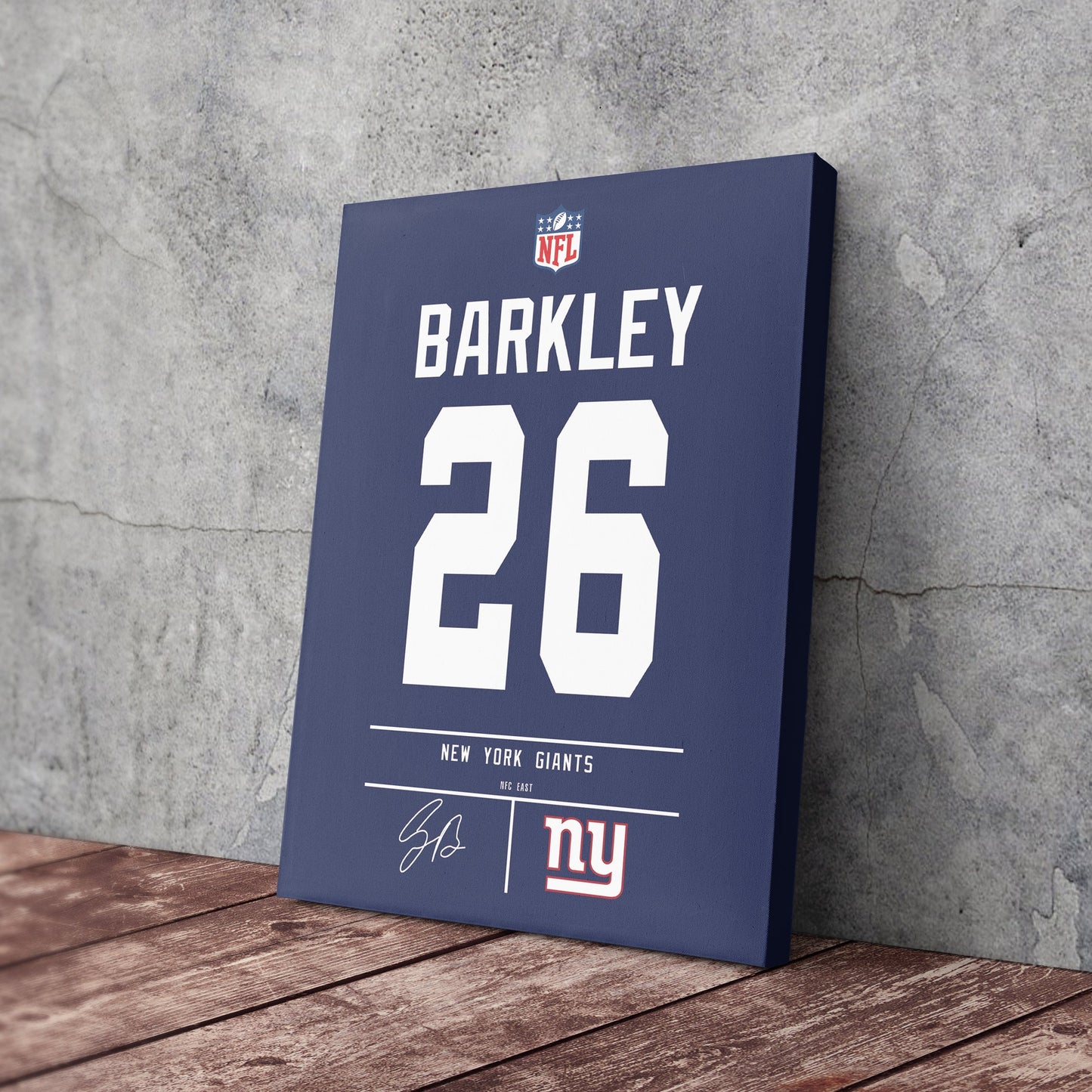 Saquon Barkley Giants Jersey Canvas Print | Wall Art Decor