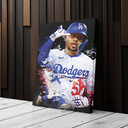 Mookie Betts Dodgers Canvas Print | Los Angeles Baseball Wall Art