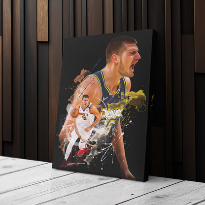 Nikola Jokić Nuggets Canvas Print | Denver Basketball Wall Art
