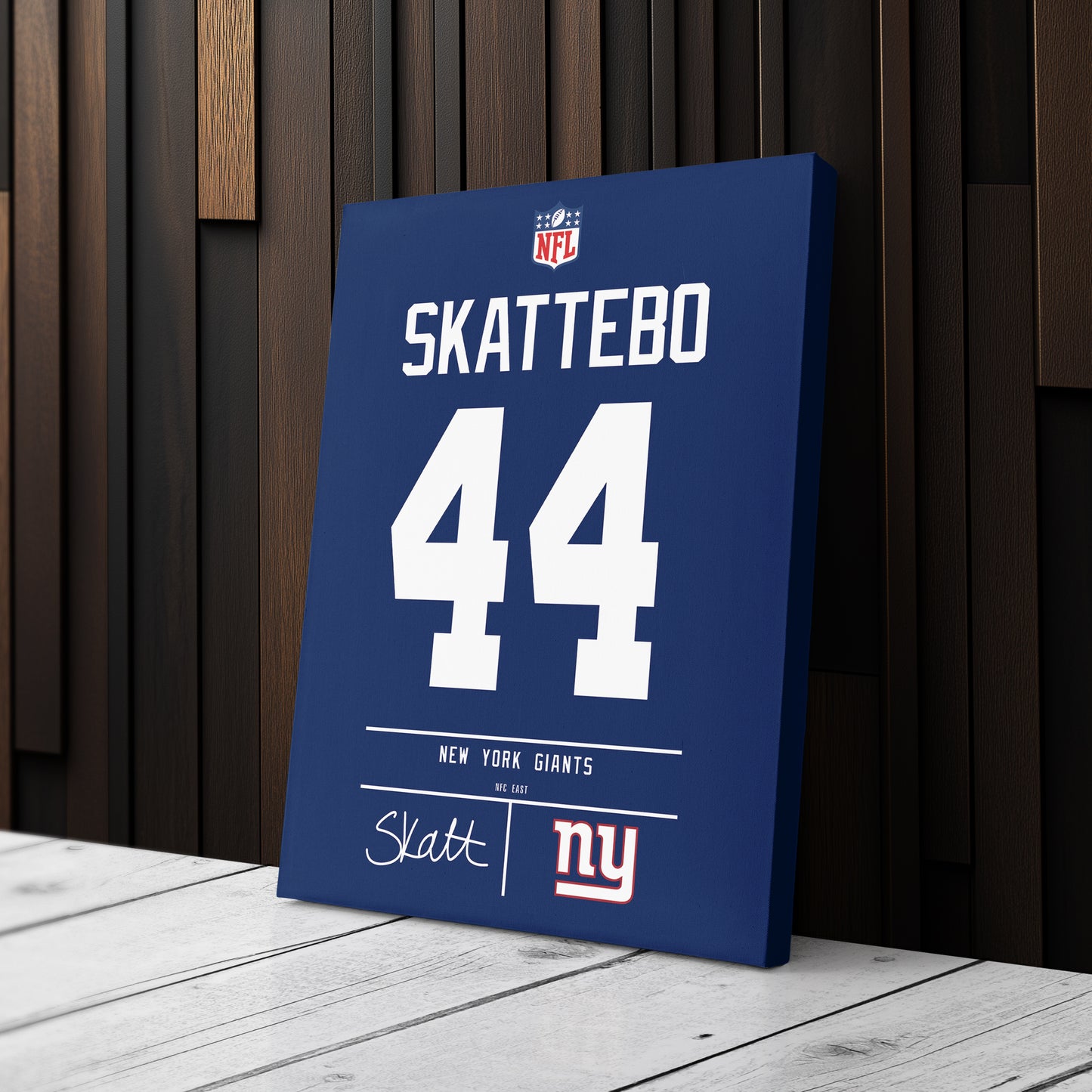 Cam Skattebo New York Giants Jersey Canvas Wall Art