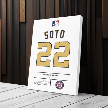 Juan Soto Nationals Jersey Canvas Print | Wall Art Decor