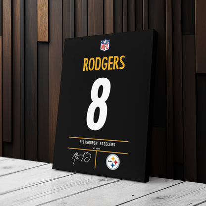 Aaron Rodgers Pittsburgh Steelers Jersey Canvas Wall Art