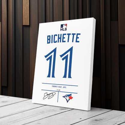Bo Bichette Blue Jays Jersey Canvas Print | Wall Art Decor