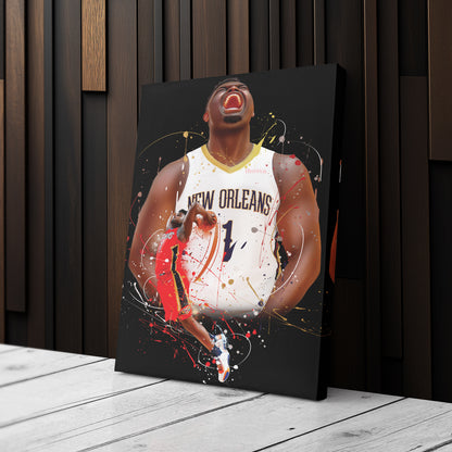 Zion Williamson Pelicans Canvas Print | New Orleans Basketball Wall Art