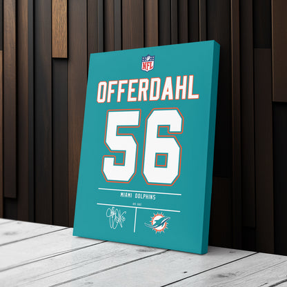 John Offerdahl Dolphins Jersey Canvas Print | Wall Art Decor