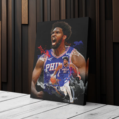 Joel Embiid 76ers Canvas Print | Philadelphia Basketball Wall Art
