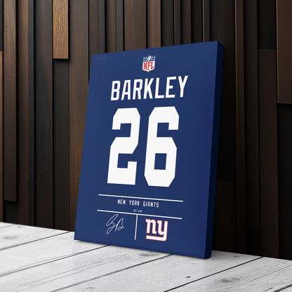 Saquon Barkley Giants Jersey Canvas Print | Wall Art Decor