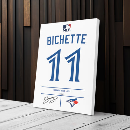 Bo Bichette Blue Jays Jersey Canvas Print | Wall Art Decor