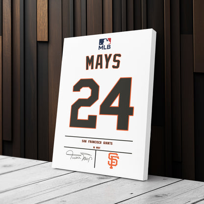 Willie Mays Giants Jersey Canvas Print | Wall Art Decor