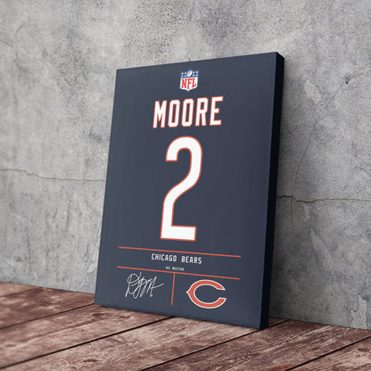 D.J. Moore Bears Jersey Canvas Print | Wall Art Decor