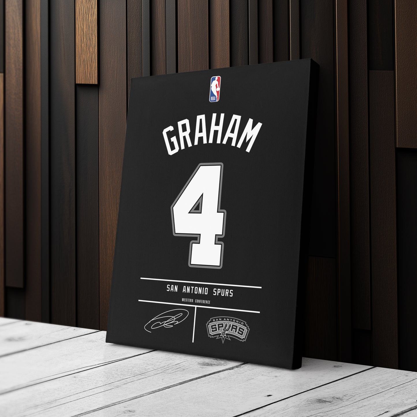 Devonte' Graham Spurs Jersey Canvas Print | Wall Art Decor