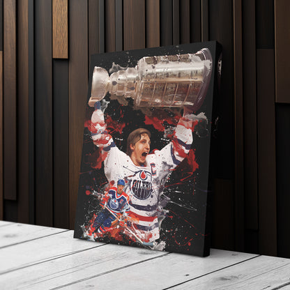 Wayne Gretzky Edmonton Oilers Canvas Print | NHL Hockey Wall Art