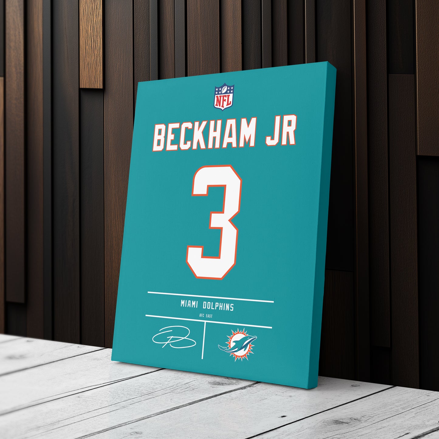 Odell Beckham Jr. Dolphins Jersey Canvas Print | Wall Art Decor