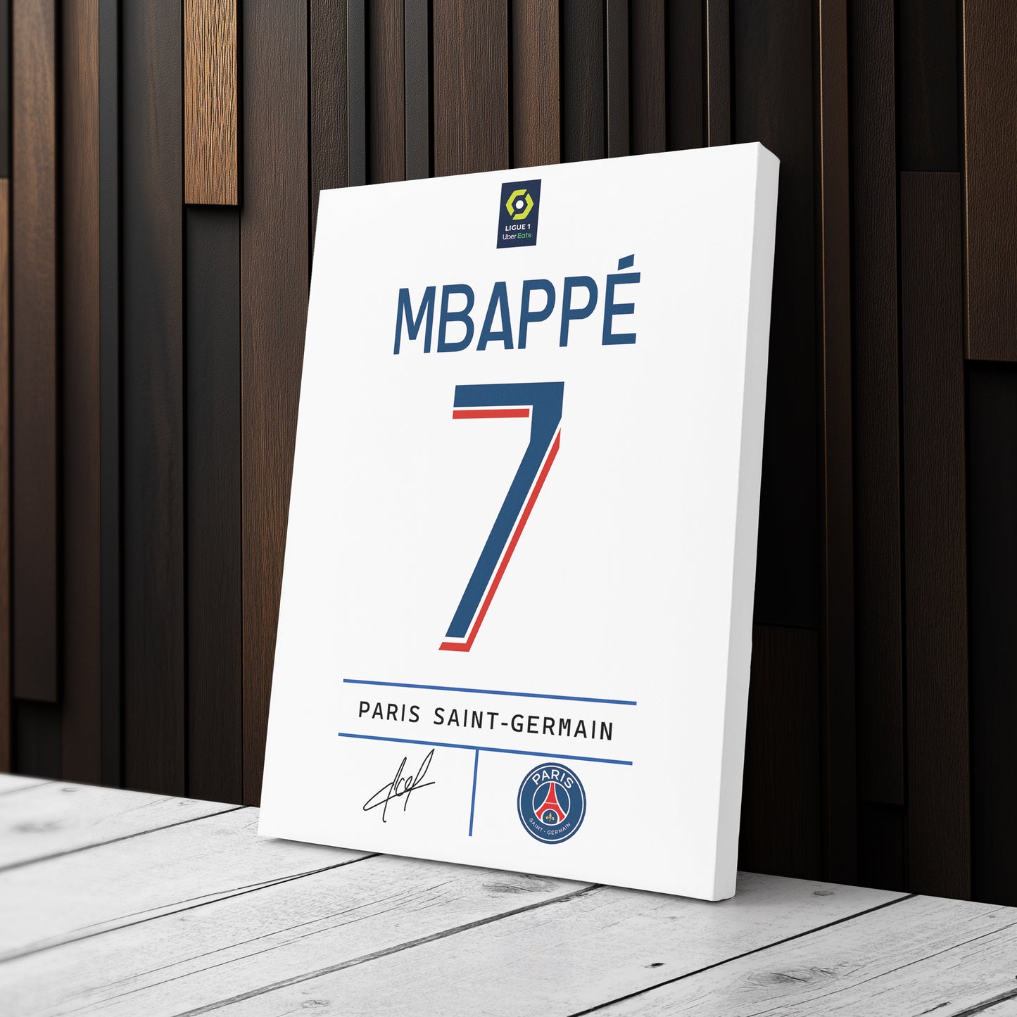 Kylian Mbappé PSG Jersey Canvas Print | Soccer Wall Art Decor