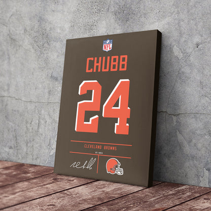 Nick Chubb Browns Jersey Canvas Print | Wall Art Decor