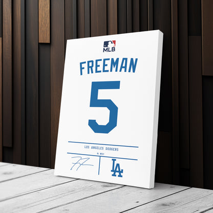 Freddie Freeman Dodgers Jersey Canvas Print | Wall Art Decor