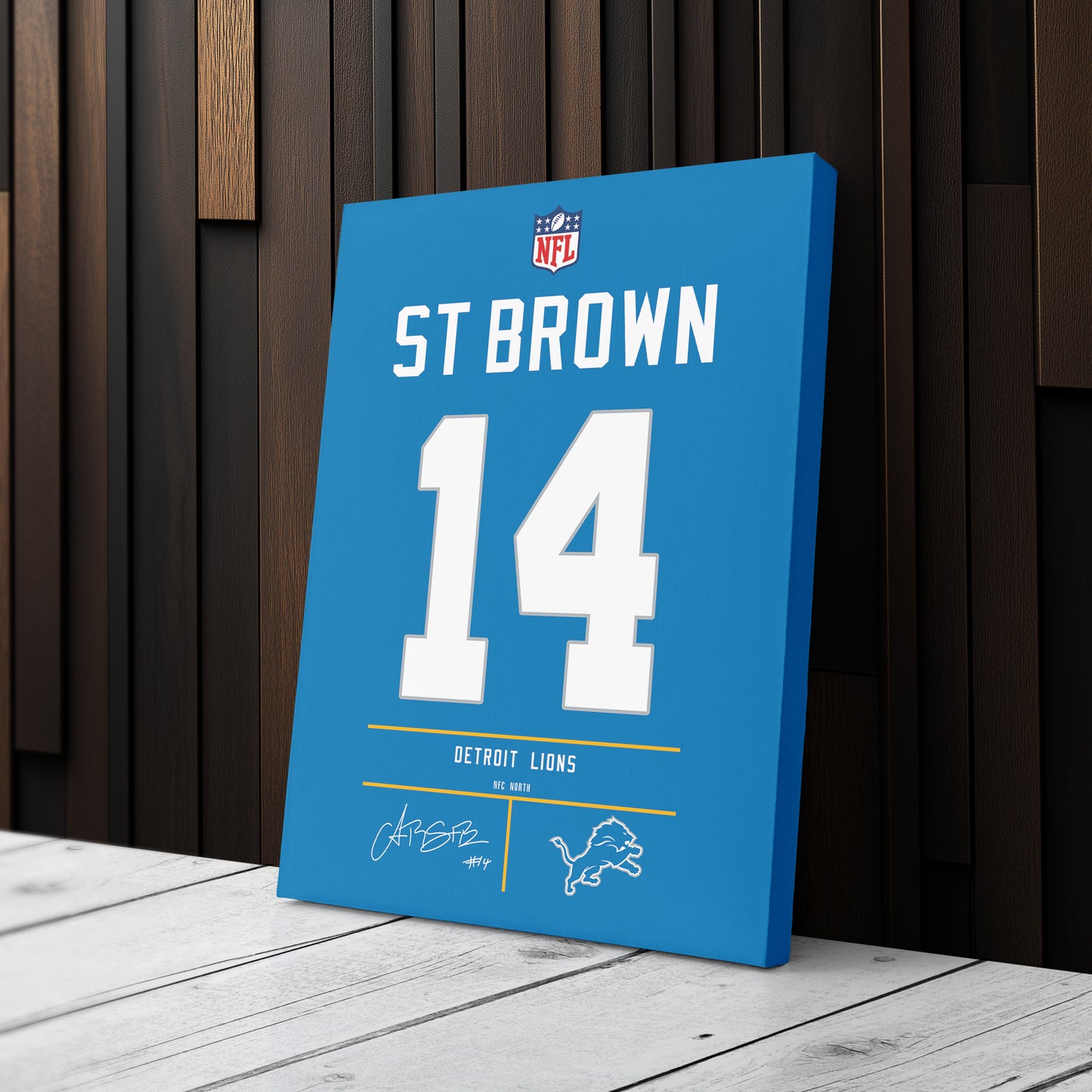 Amon-Ra St. Brown Lions Jersey Canvas Print | Wall Art Decor