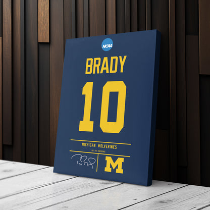 Tom Brady Wolverines Jersey Canvas Print | Wall Art Decor