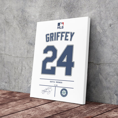 Ken Griffey Jr. Mariners Jersey Canvas Print | Wall Art Decor