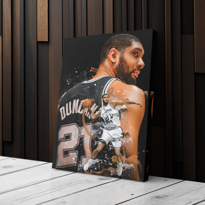Tim Duncan Spurs Canvas Print | San Antonio Basketball Wall Art
