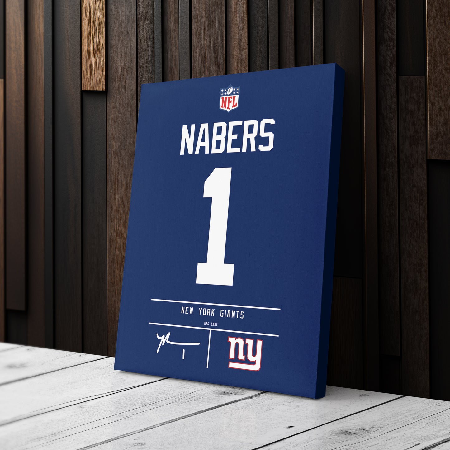 Malik Nabers New York Giants Jersey Canvas Wall Art