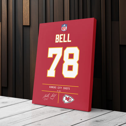 Bobby Bell Kansas City Chiefs Jersey Canvas Wall Art