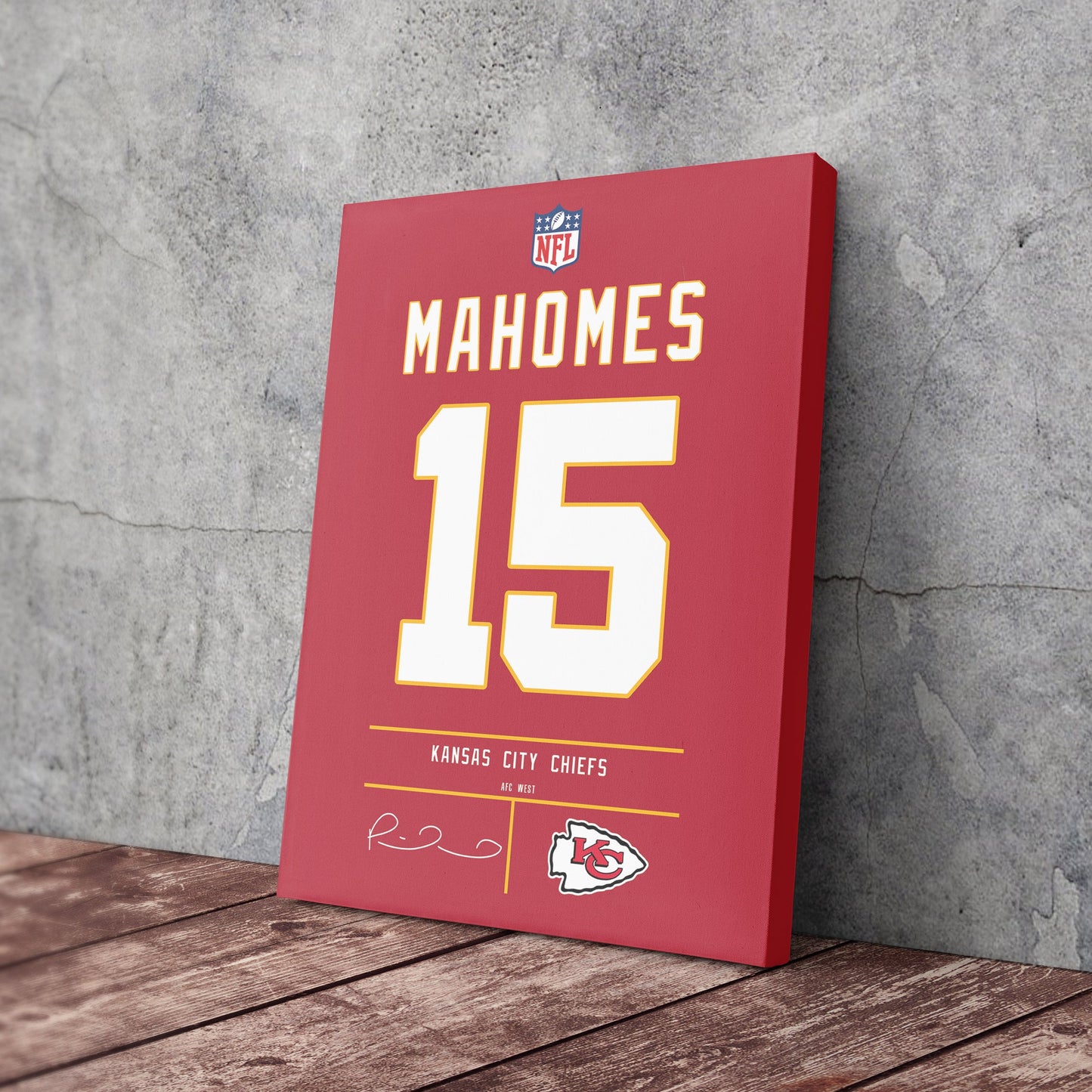 Patrick Mahomes Chiefs Jersey Canvas Print | Wall Art Decor