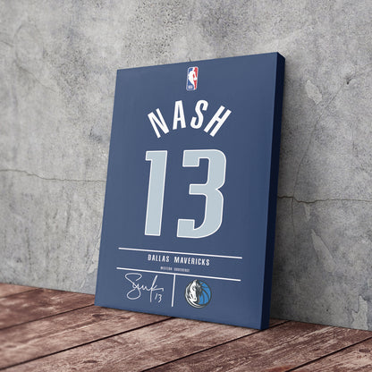 Steve Nash Mavericks Jersey Canvas Print | Wall Art Decor